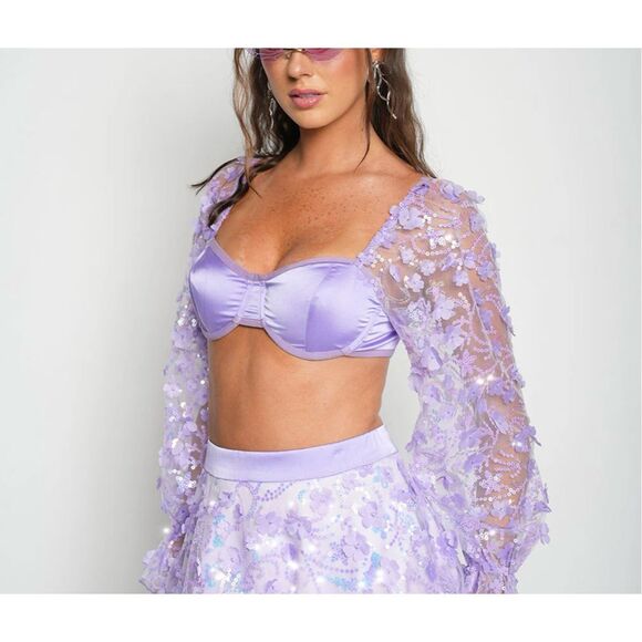 IHeartRaves purple genie dust sequin top - Picture 7 of 10